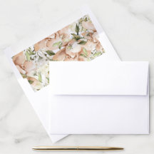Floral Waterverf Wedding Envelope Liner