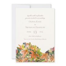 Floral Waterverf Wedding Invitation