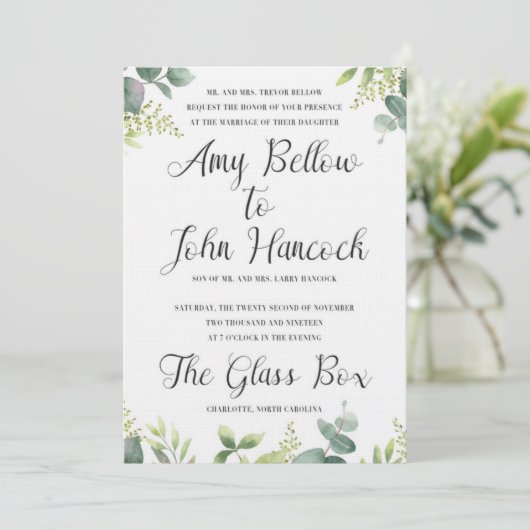 Floral Waterverf Wedding Invitation Save The Date (Staand voorkant)