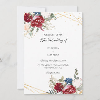 Floral Waterverf Wedding Kaart