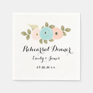 Floral Waterverf Wedding Rehearsal Dinner Napkin Servetten