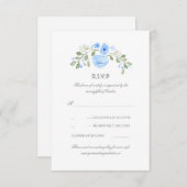 Floral Waterverf Wedding RSVP Kaart (Voorkant / Achterkant)