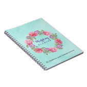 Floral Waterverf Wreath Wedding Planner Notitieboek (Rechterzijde)