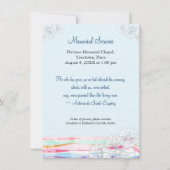 Floral Waves Blue Memorial Kaart (Achterkant)