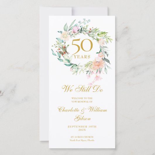 Floral We doen nog steeds Vow Vernieuwing Jubileum (Voorkant)