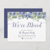 Floral We hebben New Home Dusty Blue Moving verpla Aankondiging (Voorkant / Achterkant)