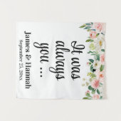 Floral Weddenschap Achtergrond Ontvang Foto Booth Wandkleed (Voorkant (horizontaal))