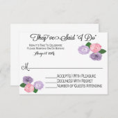 Floral Weddenschap Alleen RSVP-kaart RSVP Kaartje (Voorkant / Achterkant)
