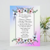 Floral Weddenschap Dual Blue / Roze Kaart (Staand voorkant)