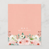 Floral Weddenschap Waterverf Peach White Flyer (Achterkant)