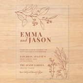 Floral Wedding Acryl Uitnodigingen (Voorkant)