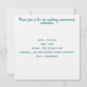 Floral wedding Anniversary Customizable year Kaart (Achterkant)