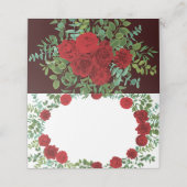 Floral Wedding Black and Red Peony Roos (Buitenkant ongevouwen)