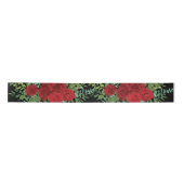 Floral Wedding Black and Red Peony Roos Lint (Voorkant)