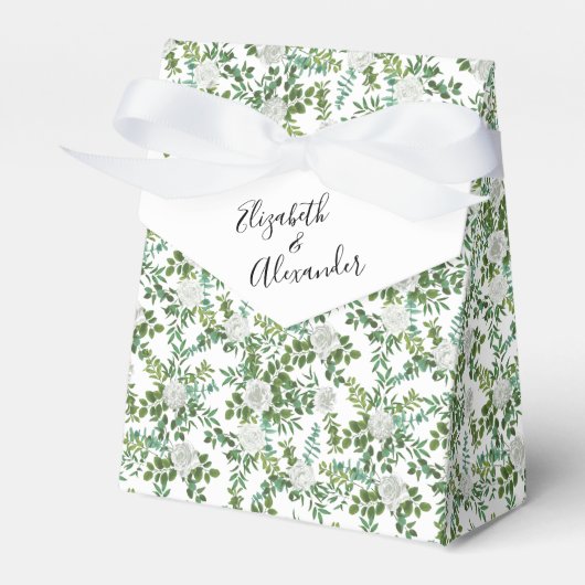 Floral Wedding Black and White Rose Bedankdoosjes (Voorkant Zijde)