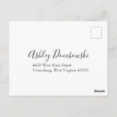 Floral Wedding Black and White Rose Briefkaart (Achterkant)