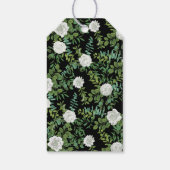 Floral Wedding Black and White Rose Cadeaulabel (Achterkant)