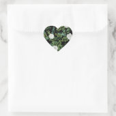 Floral Wedding Black and White Rose Hart Sticker (Tas)