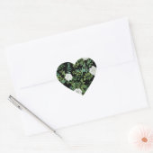 Floral Wedding Black and White Rose Hart Sticker (Envelop)