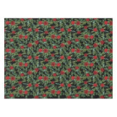 Floral Wedding Black & Red Peony Roos Tafelkleed (Voorkant (Horizontaal))