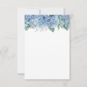 Floral Wedding Blue Hydrangeas Waterverf RSVP Kaartje (Achterkant)