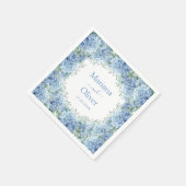 Floral Wedding Blue Hydrangeas Waterverf Servet (Hoek)