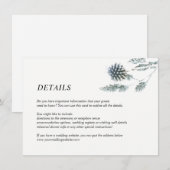 Floral Wedding Blue Thistle en Eucalyptus Details Informatiekaartje (Voorkant / Achterkant)