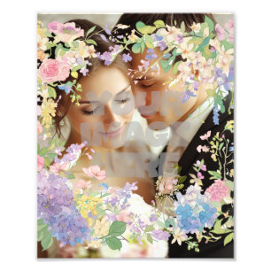 Floral Wedding Border  Afbeelding Foto Afdruk
