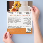Floral Wedding Cake, Cakery/Cake Store Adverteren Flyer (Hand)
