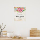 Floral Wedding Certificate "Domestic Partnership" Poster (Keuken)