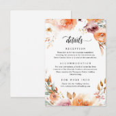 Floral Wedding Details Informatiekaartje (Voorkant / Achterkant)