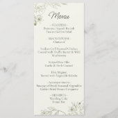 Floral Wedding Dinner Menu Card for Reception (Voorkant)