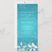 Floral Wedding Exotic Blooms Blue Kaart (Achterkant)