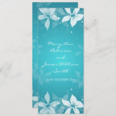 Floral Wedding Exotic Blooms Blue Kaart (Voorkant / Achterkant)