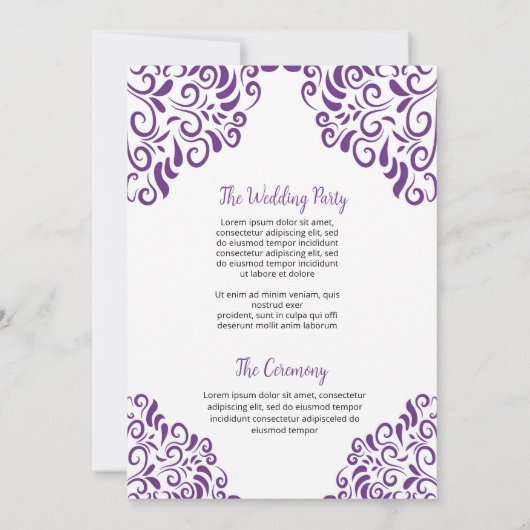 Floral Wedding Fan Programma Sjabloon (Achterkant)