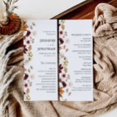 Floral Wedding Flat Programme van de Herfst Burgun Programma