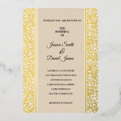 Floral Wedding Folie Uitnodiging (Voorkant)