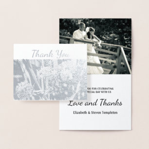 Floral Wedding Foto Hartelijk dank Folie Kaarten