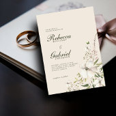Floral Wedding Foto van Elegant Script Waterverf Kaart