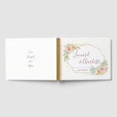 Floral Wedding Gasten Boek Keepsake Gold lijst (Volledig)