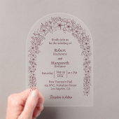 Floral Wedding Gate Arch Wedding Acryl Uitnodigingen (Insitu (Draagbaar))