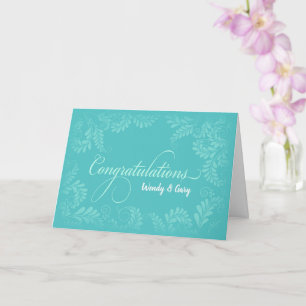 Floral Wedding Gefeliciteerd Kaart (Turquoise)
