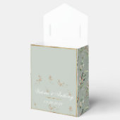 Floral Wedding Gold Sage Green Waterverf Bedankdoosjes (Geopend)