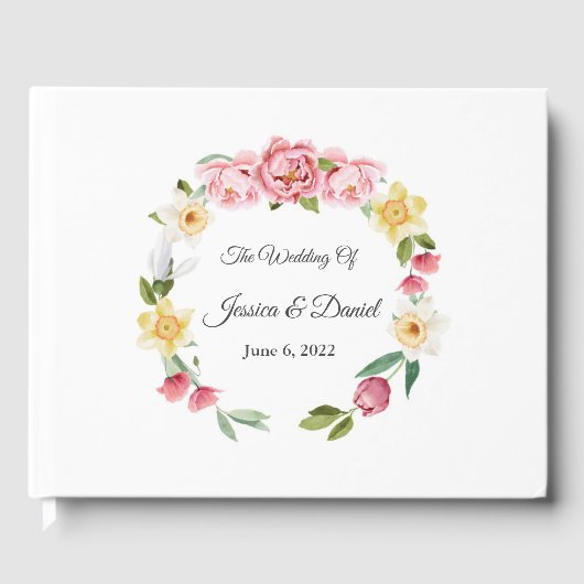 Floral Wedding Guest Book Gastenboek (Voorkant)