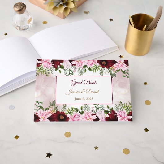 Floral Wedding Guest Book Gastenboek (Voorkant open)