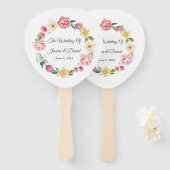 Floral Wedding Hand Fan Handwaaier (Voorkant en achterkant)