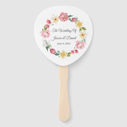 Floral Wedding Hand Fan Handwaaier (Voorkant)
