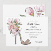 Floral Wedding Heels Bridal Shower Kaart (Voorkant / Achterkant)