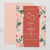 Floral wedding invitation  (Devant / Derrière)