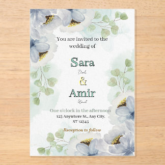 Floral wedding Invitation 